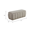 Jia Storage Bench- Wide Channel Tufted Taupe Polyester 47 Inch