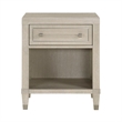 Olto Nightstand with 1 Drawer- USB Ports- Cubby Shelf- Light Oak Brown