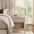 Olto Nightstand with 1 Drawer- USB Ports- Cubby Shelf- Light Oak Brown