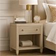 Olto Nightstand with 1 Drawer- USB Ports- Cubby Shelf- Light Oak Brown