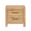 Adia Nightstand- 2 Drawer with Black Nickel Handles- Natural Brown