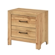 Adia Nightstand- 2 Drawer with Black Nickel Handles- Natural Brown