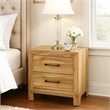 Adia Nightstand- 2 Drawer with Black Nickel Handles- Natural Brown