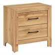 Adia Nightstand- 2 Drawer with Black Nickel Handles- Natural Brown
