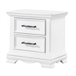Yal Nightstand- 2 Drawers w Black Nickel Bar Handles- White Finish