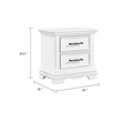 Yal Nightstand- 2 Drawers w Black Nickel Bar Handles- White Finish