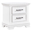 Yal Nightstand- 2 Drawers w Black Nickel Bar Handles- White Finish