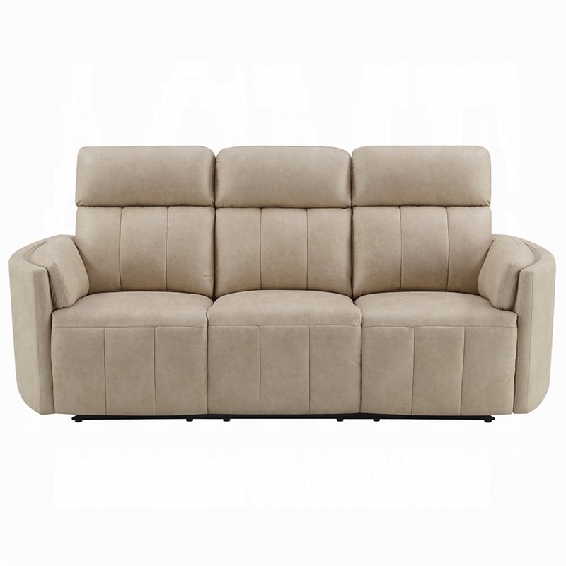 Sonny Manual Motion Recliner Sofa- Plush Dark Beige Polish Microfiber