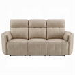 Sonny Manual Motion Recliner Sofa- Plush Dark Beige Polish Microfiber