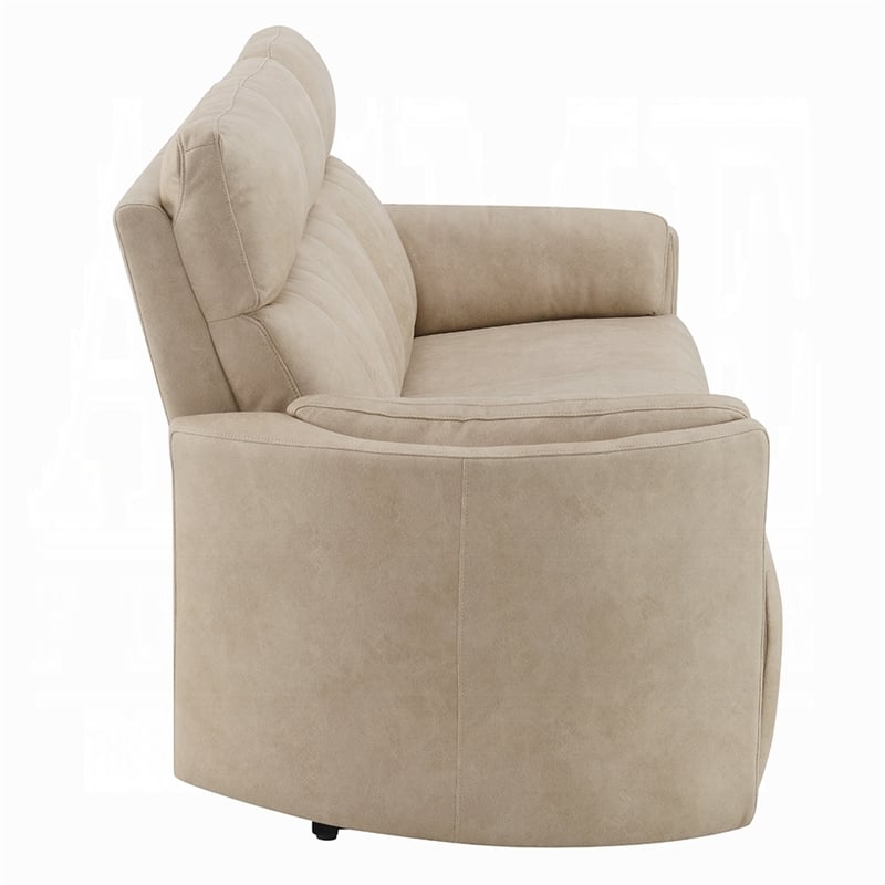 Sonny Manual Motion Recliner Sofa- Plush Dark Beige Polish Microfiber