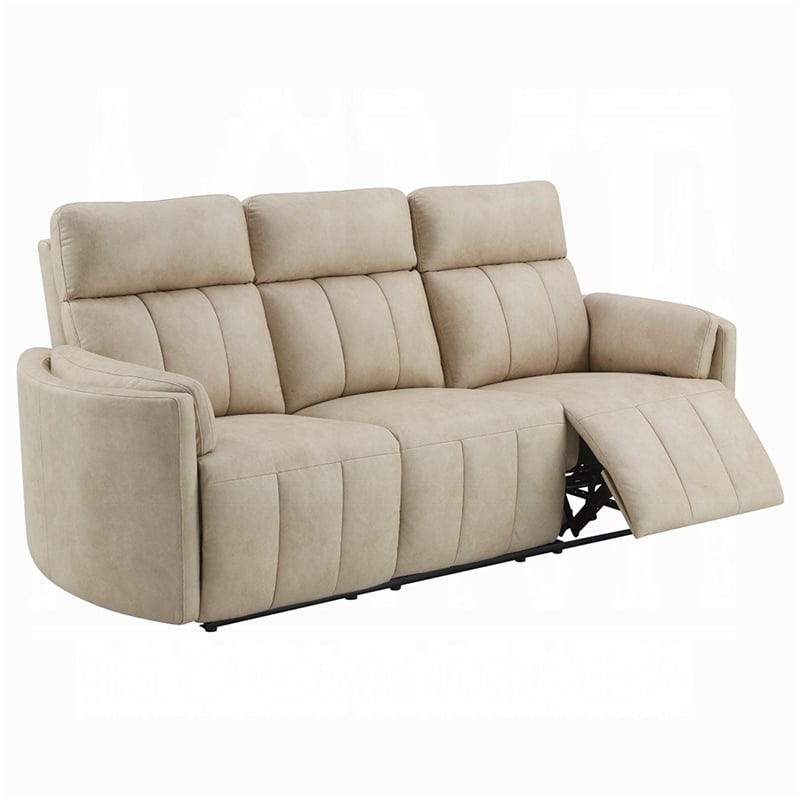 Sonny Manual Motion Recliner Sofa- Plush Dark Beige Polish Microfiber