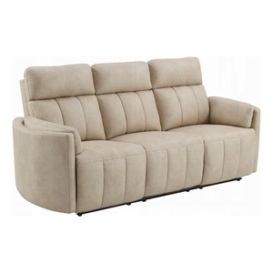 Sonny Manual Motion Recliner Sofa- Plush Dark Beige Polish Microfiber