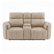 Sonny Manual Motion Recliner Loveseat with Console- Dark Beige Microfiber