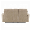 Sonny Manual Motion Recliner Loveseat with Console- Dark Beige Microfiber