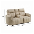 Sonny Manual Motion Recliner Loveseat with Console- Dark Beige Microfiber