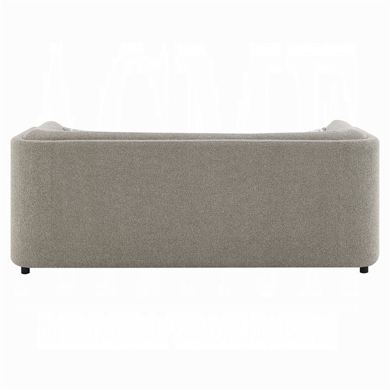 Gely 87 Inch Sofa with 3 Accent Pillows- Straight Arms- Gray Chenille