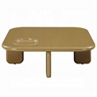 Jeny Coffee Table- 35 Inch Square Top with Rounded Corners- Yellow Brown