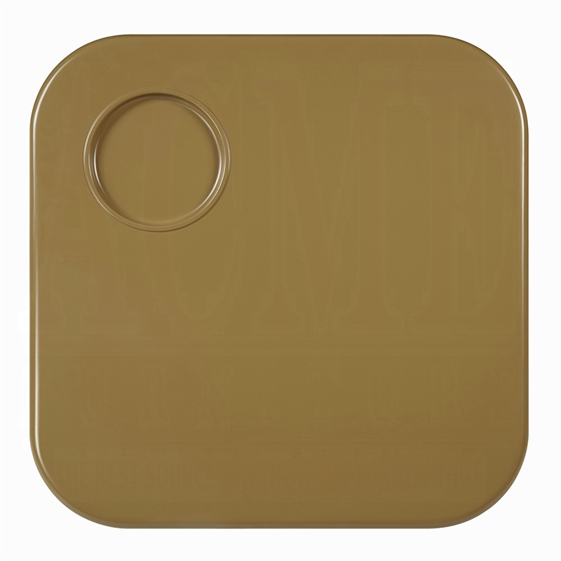 Jeny Coffee Table- 35 Inch Square Top with Rounded Corners- Yellow Brown