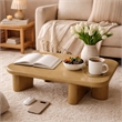 Jeny Coffee Table- 35 Inch Square Top with Rounded Corners- Yellow Brown