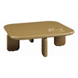 Jeny Coffee Table- 35 Inch Square Top with Rounded Corners- Yellow Brown