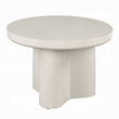 Jeny Side End Table- 24 Inch Round Top with Pedestal Base- Light Gray