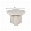 Jeny Side End Table- 24 Inch Round Top with Pedestal Base- Light Gray