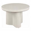 Jeny Side End Table- 24 Inch Round Top with Pedestal Base- Light Gray