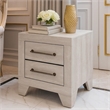 Ava Nightstand- 2 Drawers w Antique Silver Bar Handles- Dusty Gray