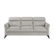 Teli Sofa- Light Tan Brown Microfiber- Black Metal Legs- 79 Inch