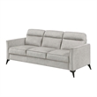 Teli Sofa- Light Tan Brown Microfiber- Black Metal Legs- 79 Inch