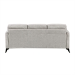 Teli Sofa- Light Tan Brown Microfiber- Black Metal Legs- 79 Inch