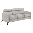 Teli Sofa- Light Tan Brown Microfiber- Black Metal Legs- 79 Inch