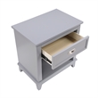 Sely Nightstand- Open Cubby and Drawer- Nickel Handle- Gray- 26 Inch