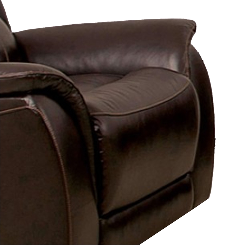 Gem Power Recliner Chair- Wall Hugger- Espresso Brown Top Grain Leather
