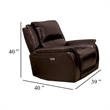 Gem Power Recliner Chair- Wall Hugger- Espresso Brown Top Grain Leather