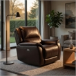 Gem Power Recliner Chair- Wall Hugger- Espresso Brown Top Grain Leather
