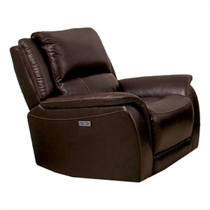 Gem Power Recliner Chair- Wall Hugger- Espresso Brown Top Grain Leather