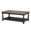 Ginie Coffee Table- 2 Tone Rustic Black- Brown Rubberwood- 48 Inch