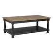 Ginie Coffee Table- 2 Tone Rustic Black- Brown Rubberwood- 48 Inch