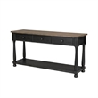 Ginie Sofa Table- 3 Drawers- Black Brown Solid Rubberwood- 60 Inch
