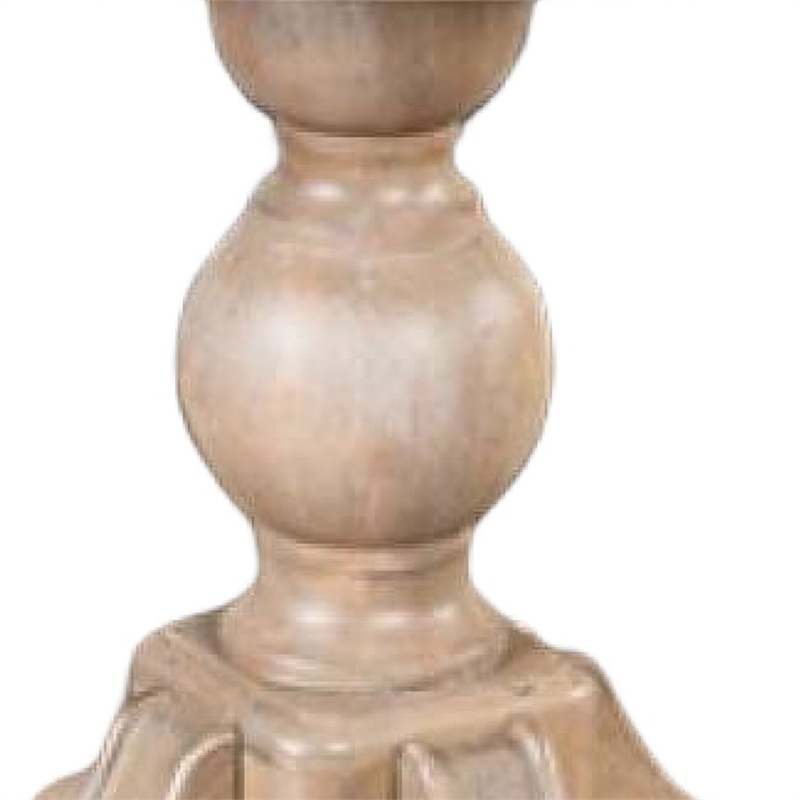 Cherie Round End Table- Light White Washed Solid Rubberwood- 24 Inch