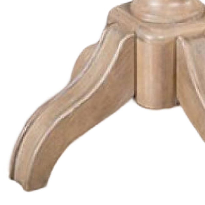 Cherie Round End Table- Light White Washed Solid Rubberwood- 24 Inch