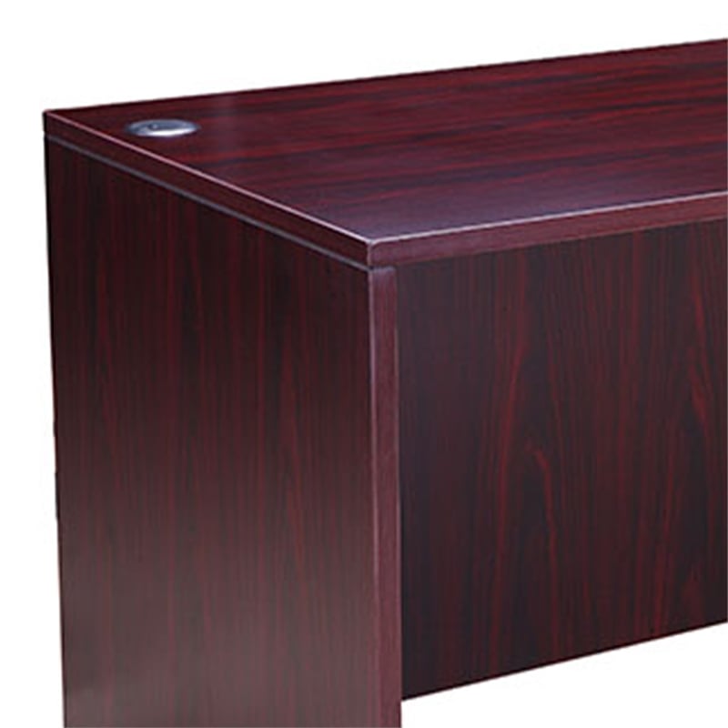 Nea Desk Shell- 71 Inch Reception Top- Panel Legs- Mahogany Red Wood
