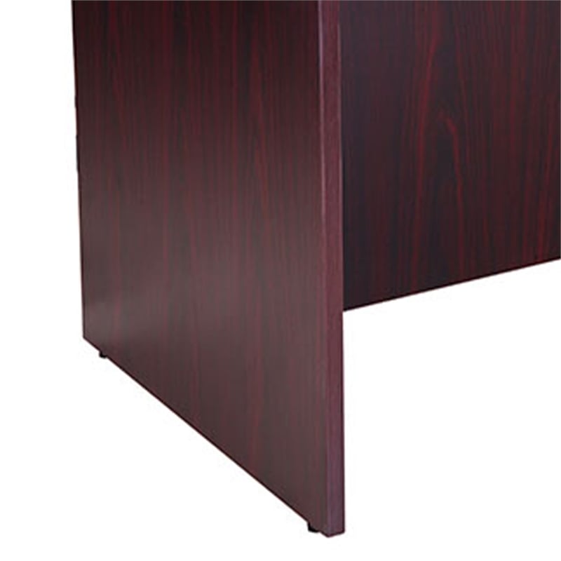 Nea Desk Shell- 71 Inch Reception Top- Panel Legs- Mahogany Red Wood
