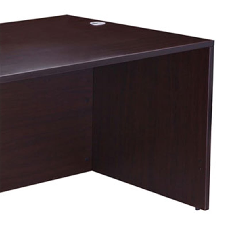 Nea Desk Shell- 71 Inch Reception Top- Panel Legs- Mocha Brown Wood