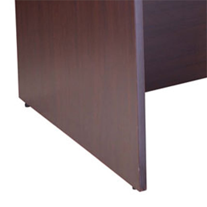 Nea Desk Shell- 71 Inch Reception Top- Panel Legs- Mocha Brown Wood