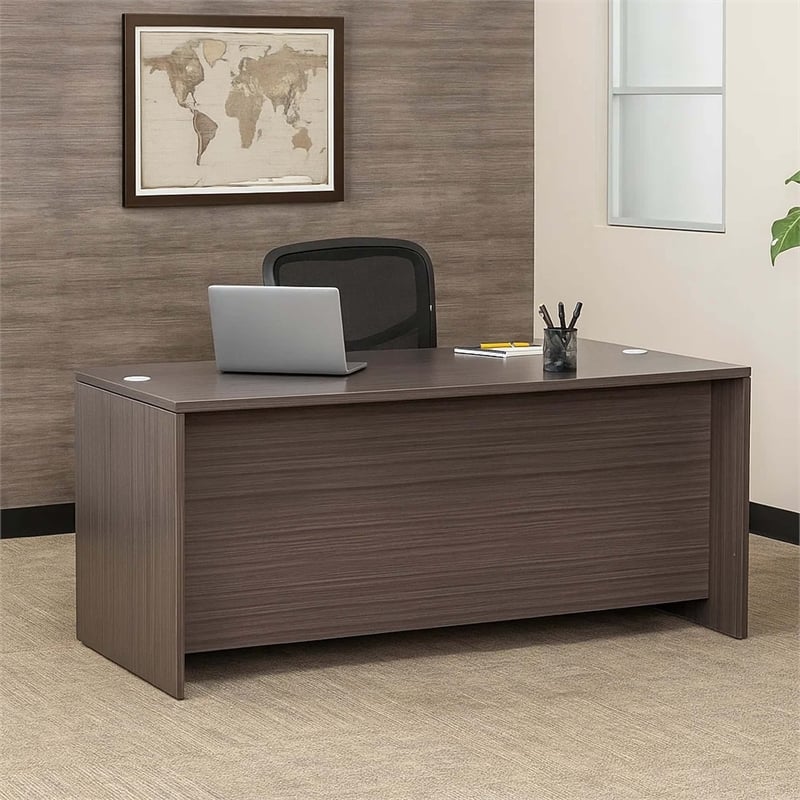 Pery Front Desk Shell- 71 Inch- Modesty Panel- Driftwood Smoke Gray