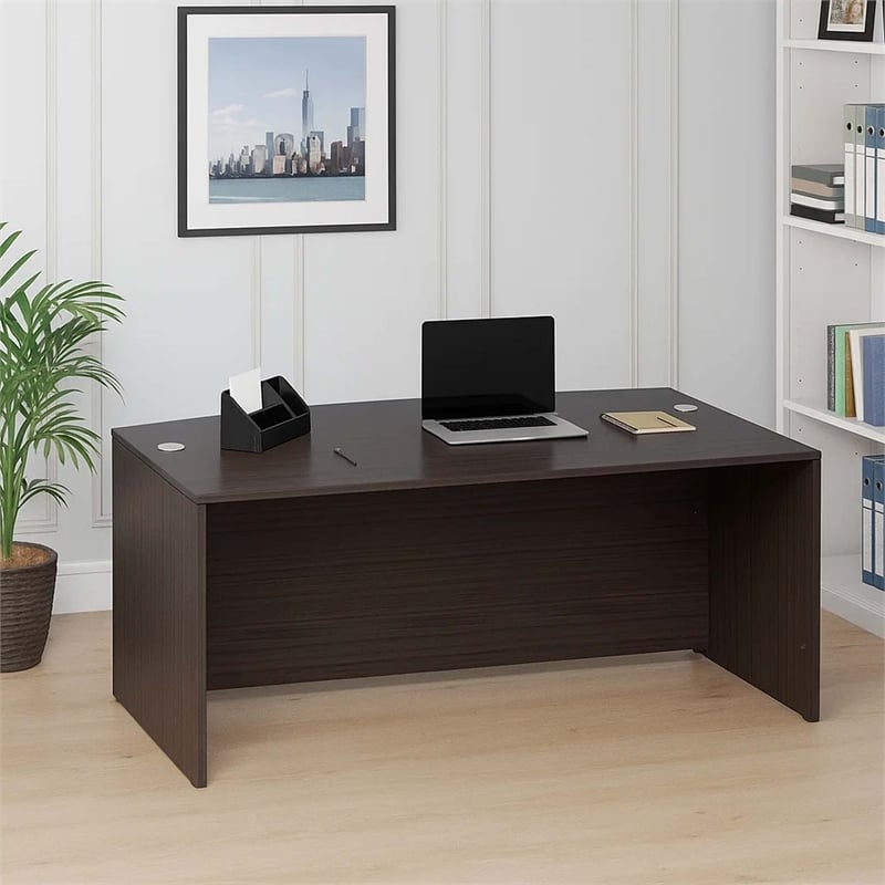 Pery Front Desk Shell- 71 Inch- Modesty Panel- Driftwood Smoke Gray