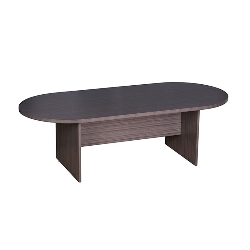 Mike 95 Inch Oval Conference Table with Panel Legs- Driftwood Gray
