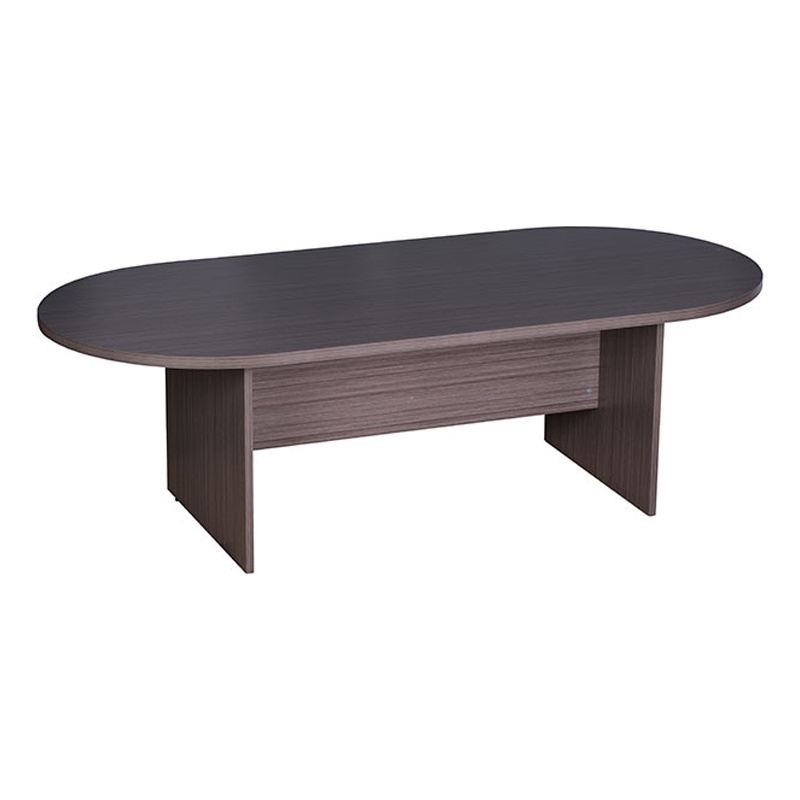 Mike 95 Inch Oval Conference Table with Panel Legs- Driftwood Gray